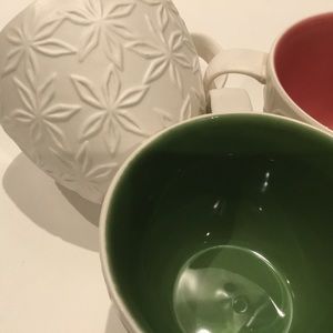 Starbucks Coffee Mugs Embossed Floral Design